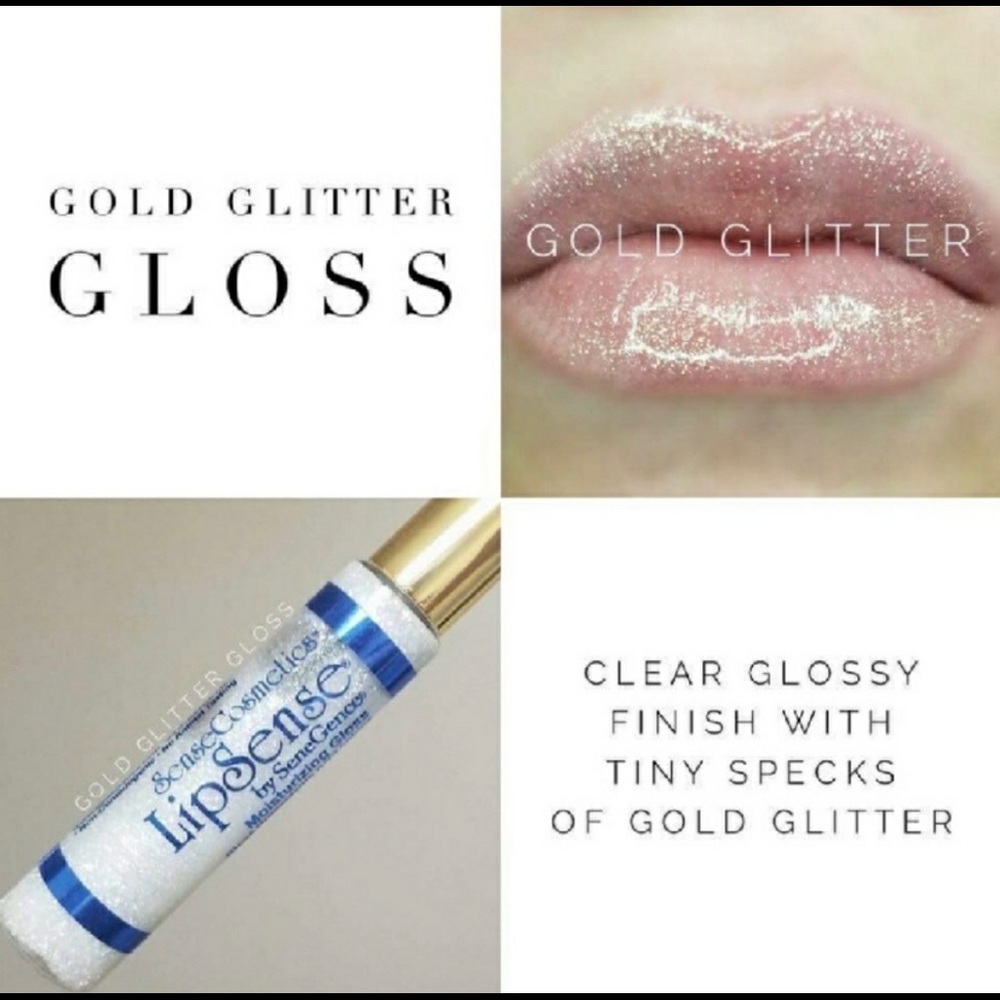 Gold glitter gloss